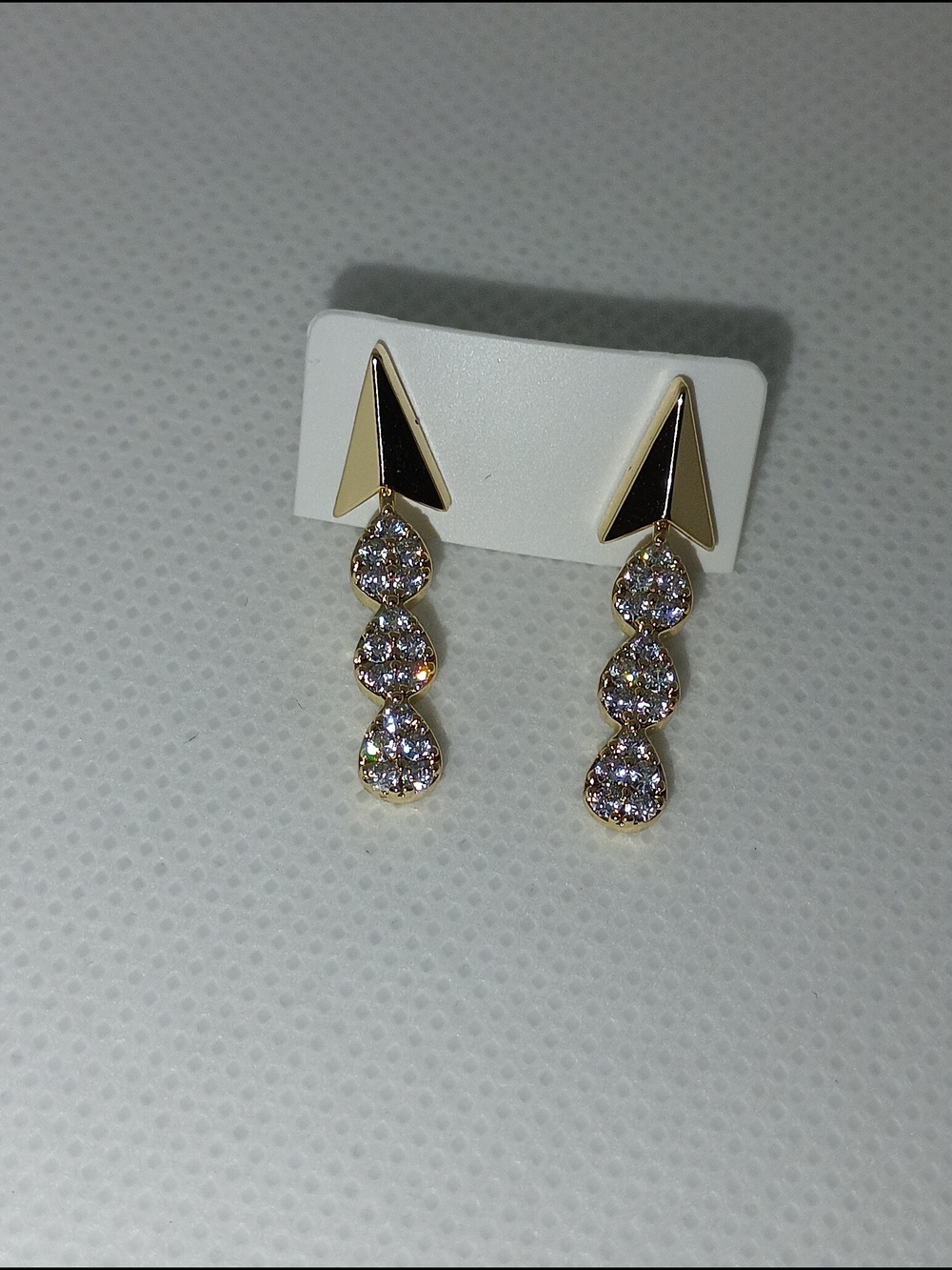 Sold Gold-Tone Drop Crystal Earrings - Elegant Sparkle